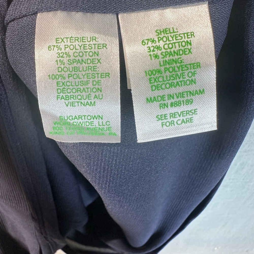 Lilly Pulitzer Callista Shift Dress Navy Blue White Lace High Neck Mini 2zippers - Picture 8 of 12